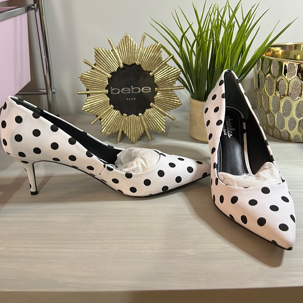 Black/White Polka Dot Heels
